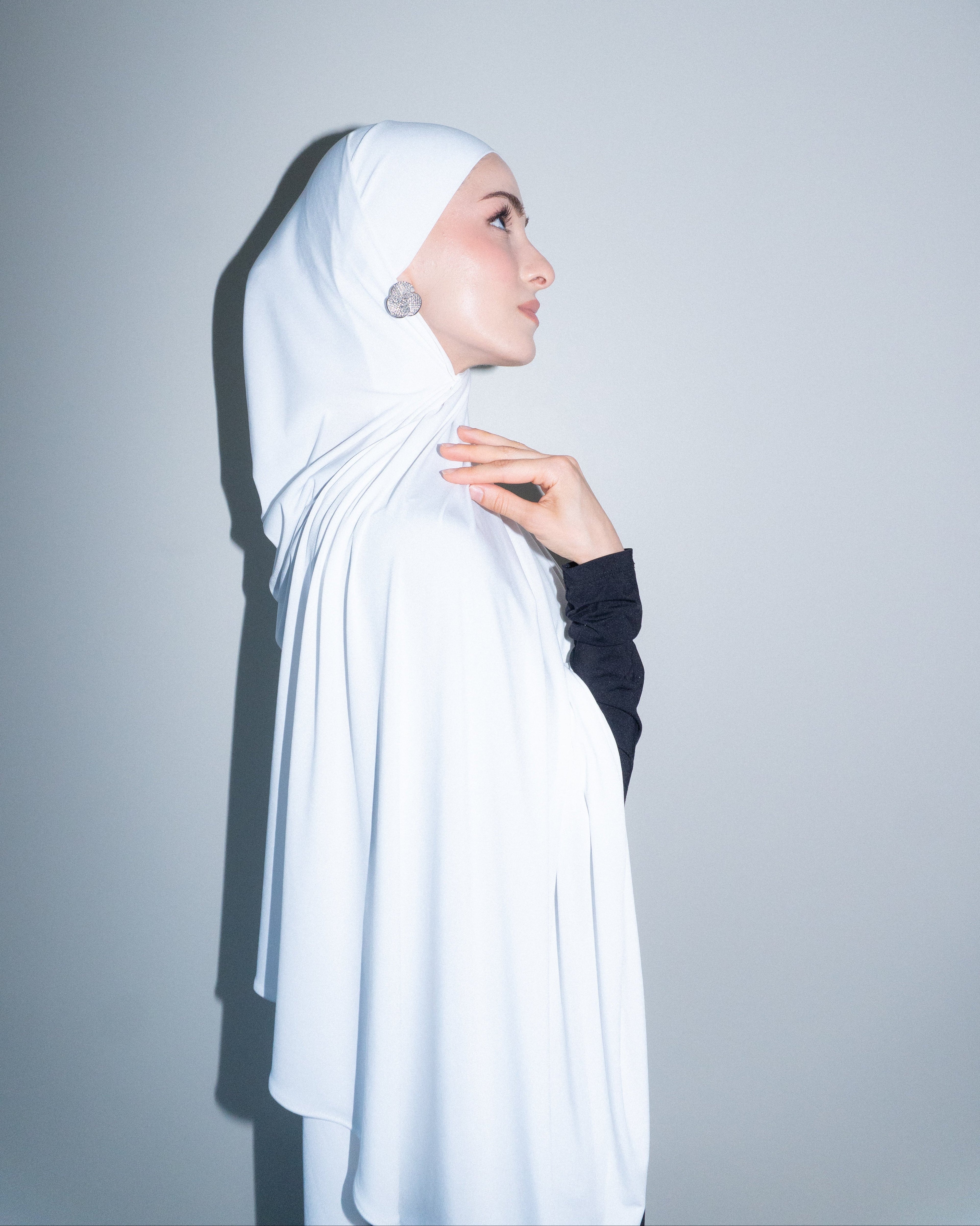 Tie-back modal jersey hijab designed for styling without a separate undercap