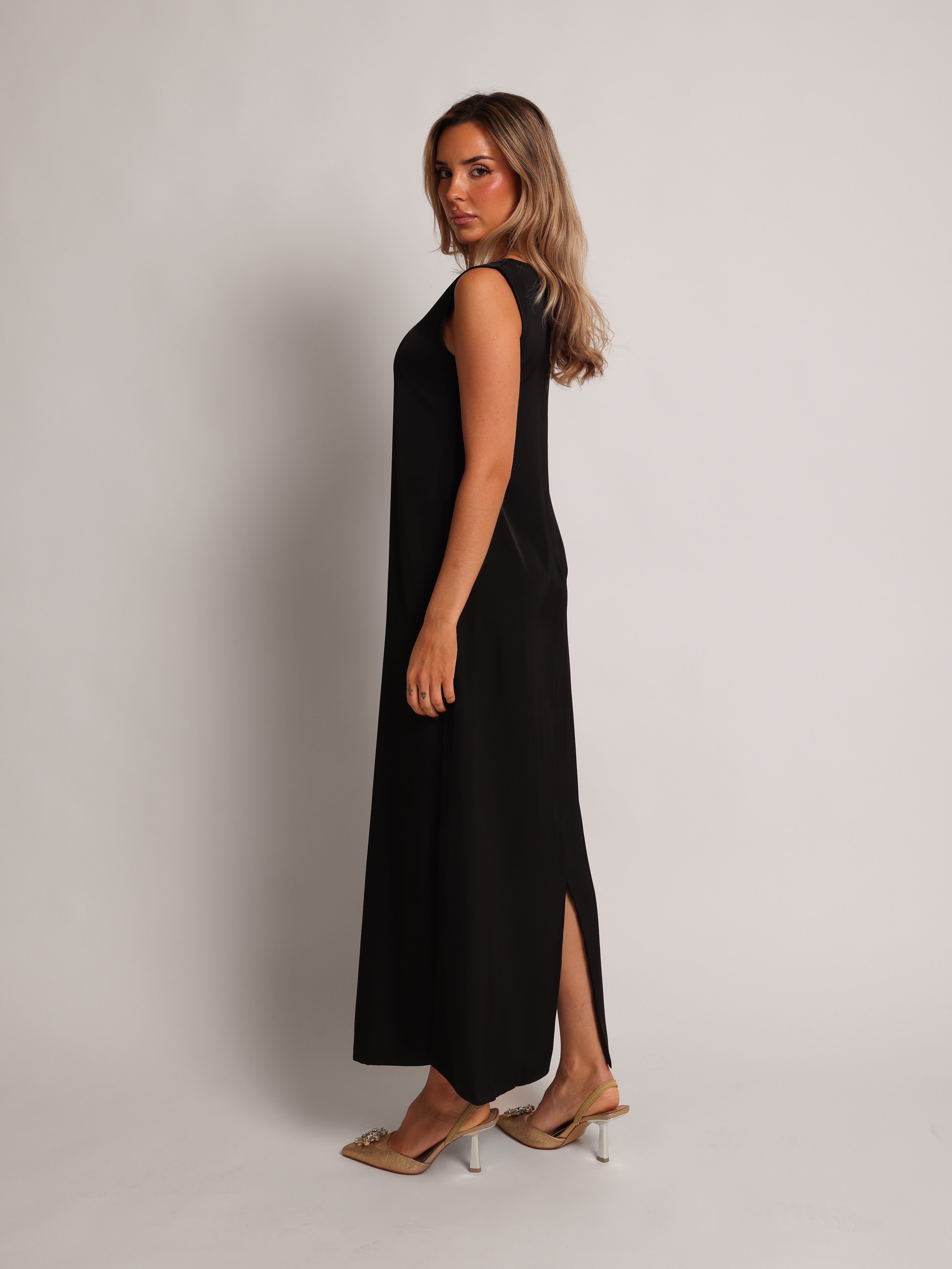 Aurora-Sleeveless-Slip-Dress-Formal-Black