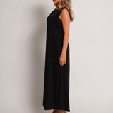 Aurora-Sleeveless-Slip-Dress-Formal-Black