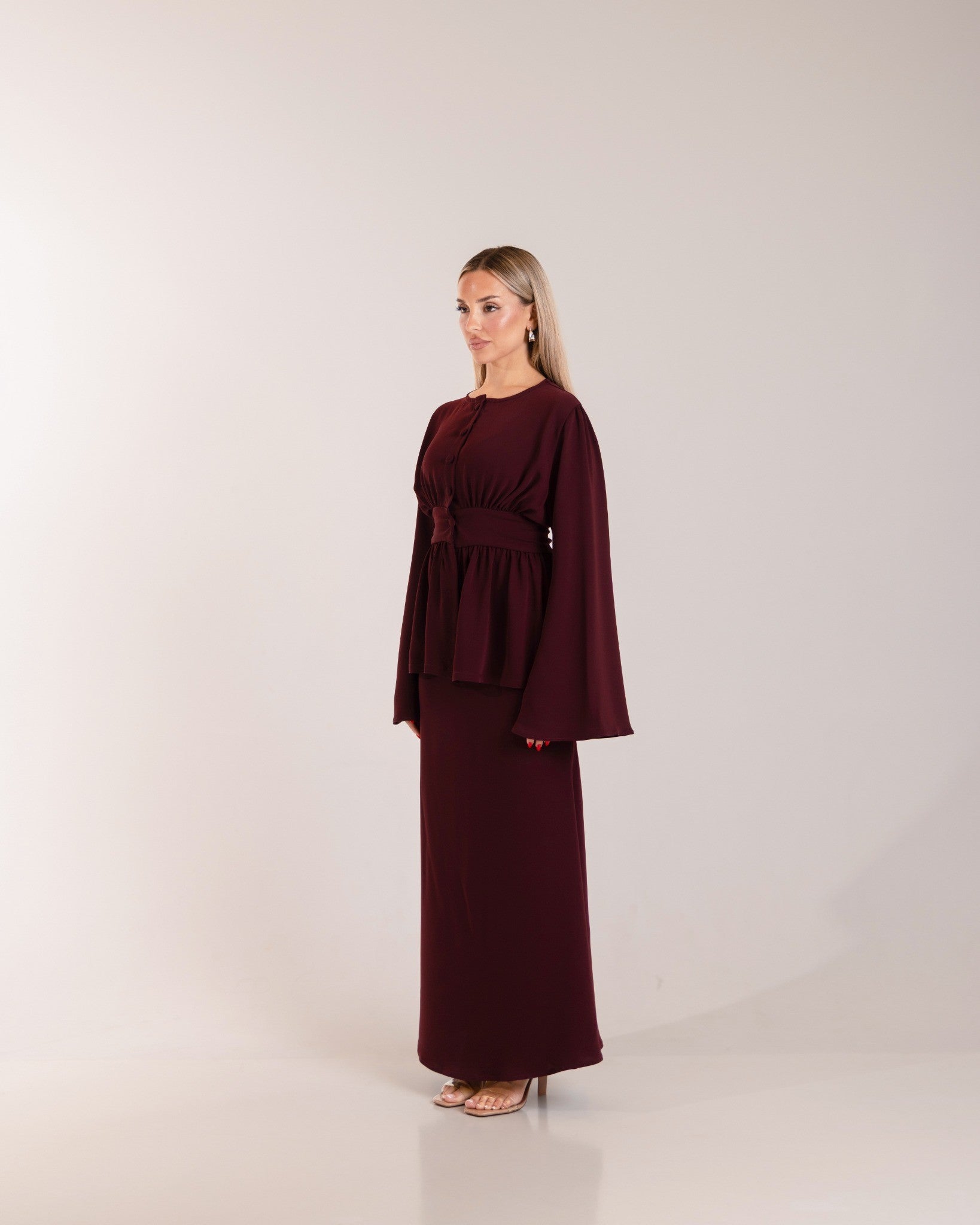 WOMANWEAR_MODEST_MAXI_DRESS_CO_ORD_SETS_MAXISKIRT_BURGUNDY_TWOPIECE_SET_BLOUSE_BUTTONS__MERMAIDSKIRT_