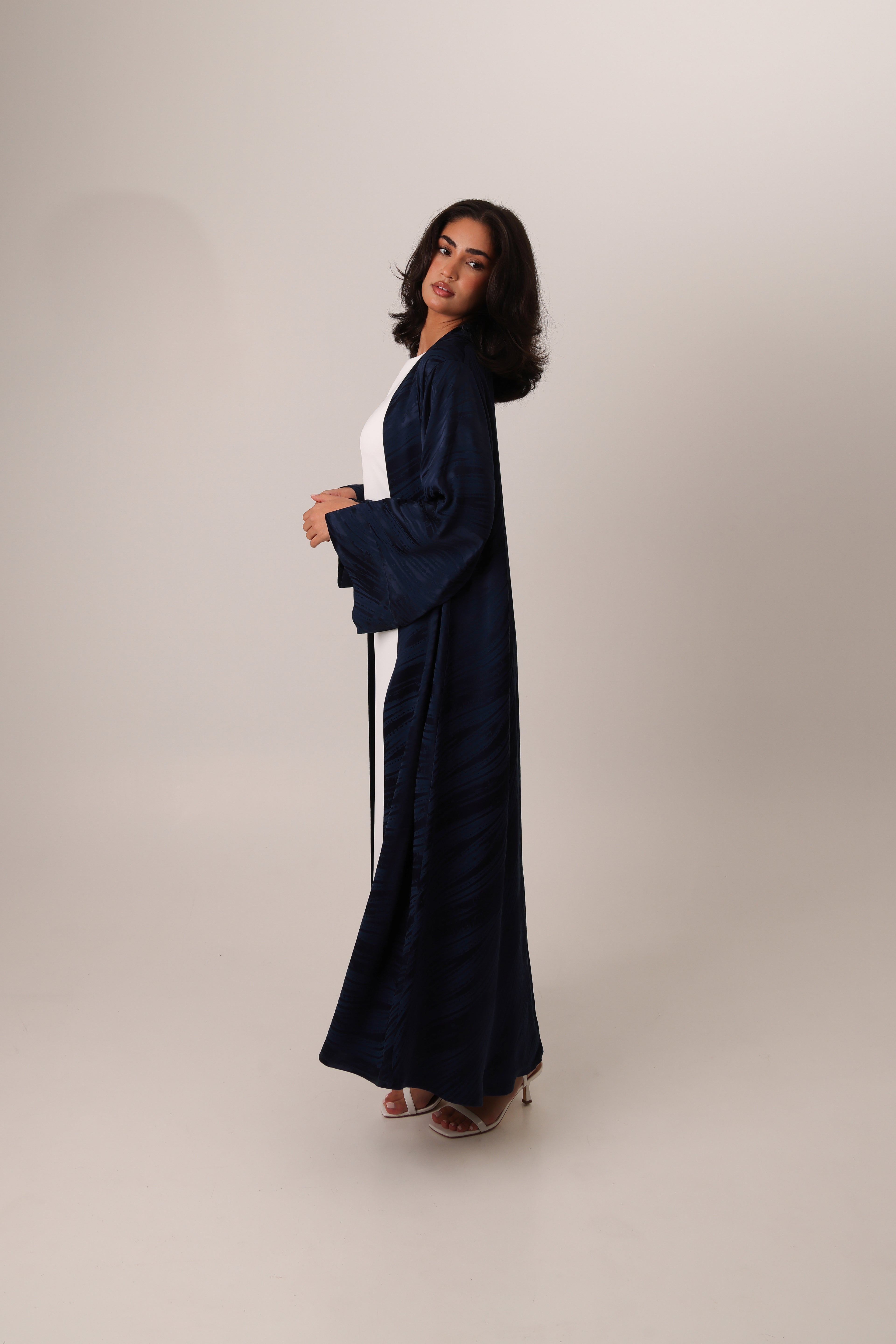 Open-Abaya-Jacquard-Silk-Scarf-Navy-Blue-Modest-1