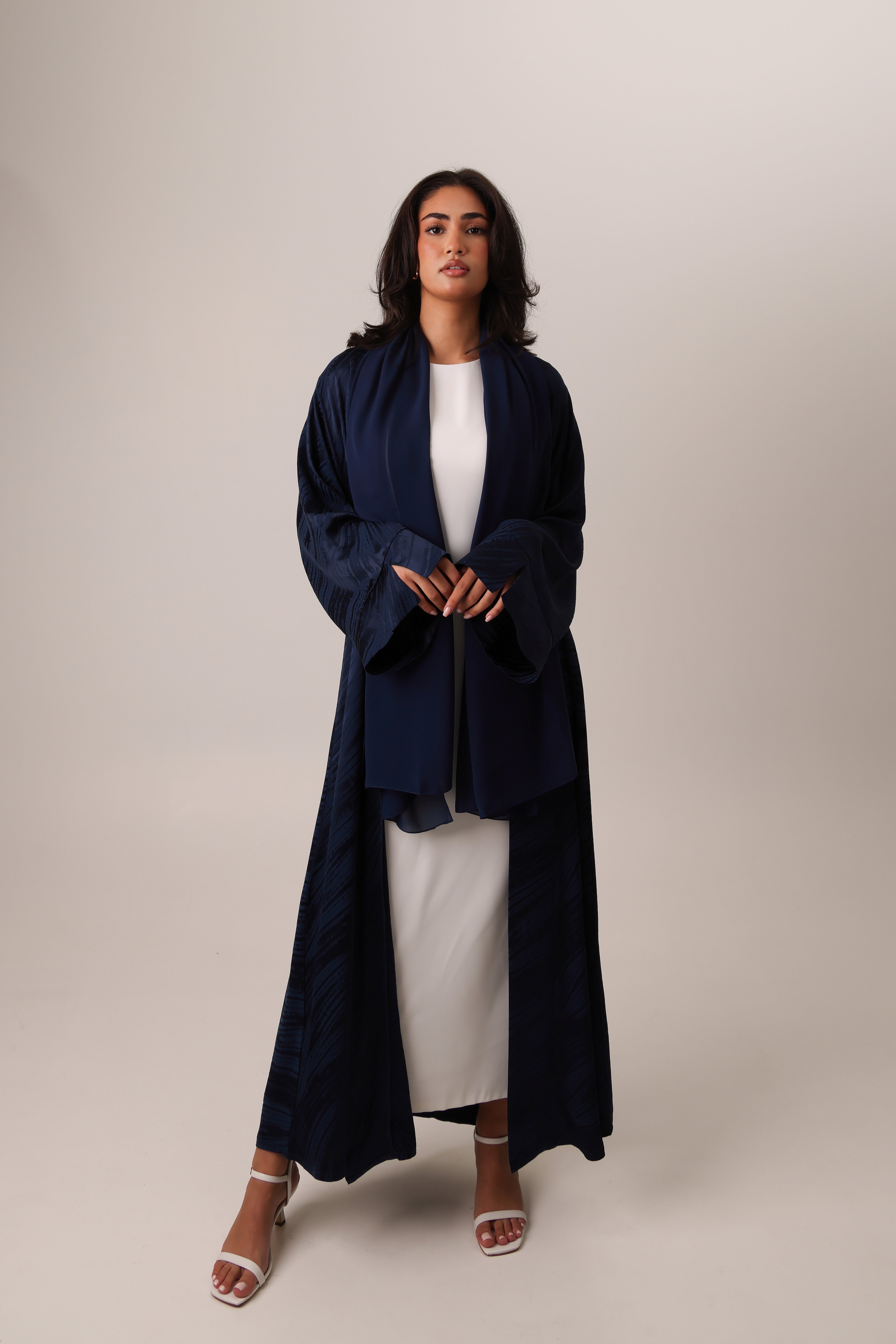 Open-Abaya-Jacquard-Silk-Scarf-Navy-Blue-Modest-3