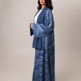 Open-Abaya-Jacquard-Silk-Scarf-Navy-Blue-Modest-Long-Set-4