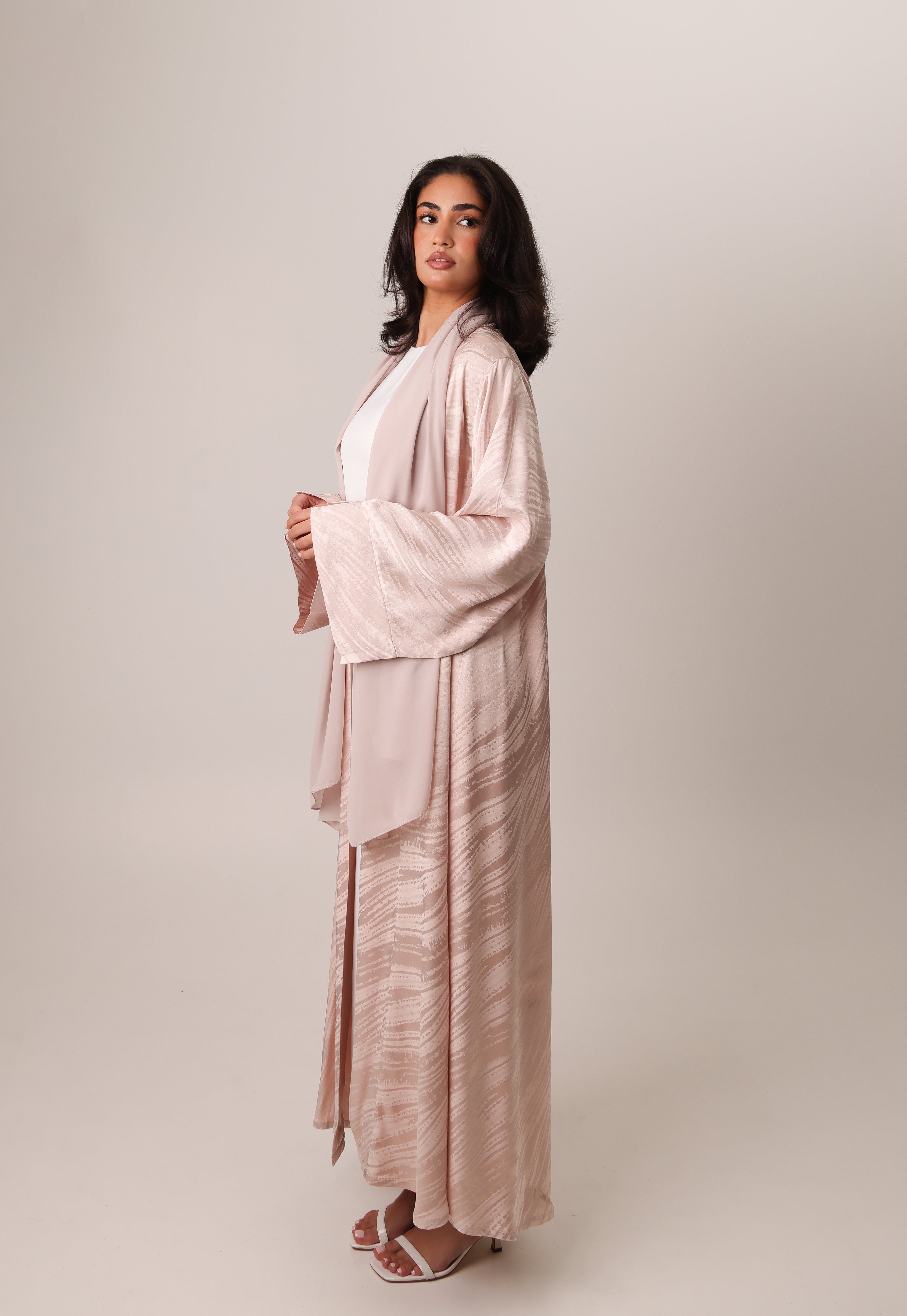 Open-Abaya-Jacquard-Silk-Scarf-Pink-Modest-6