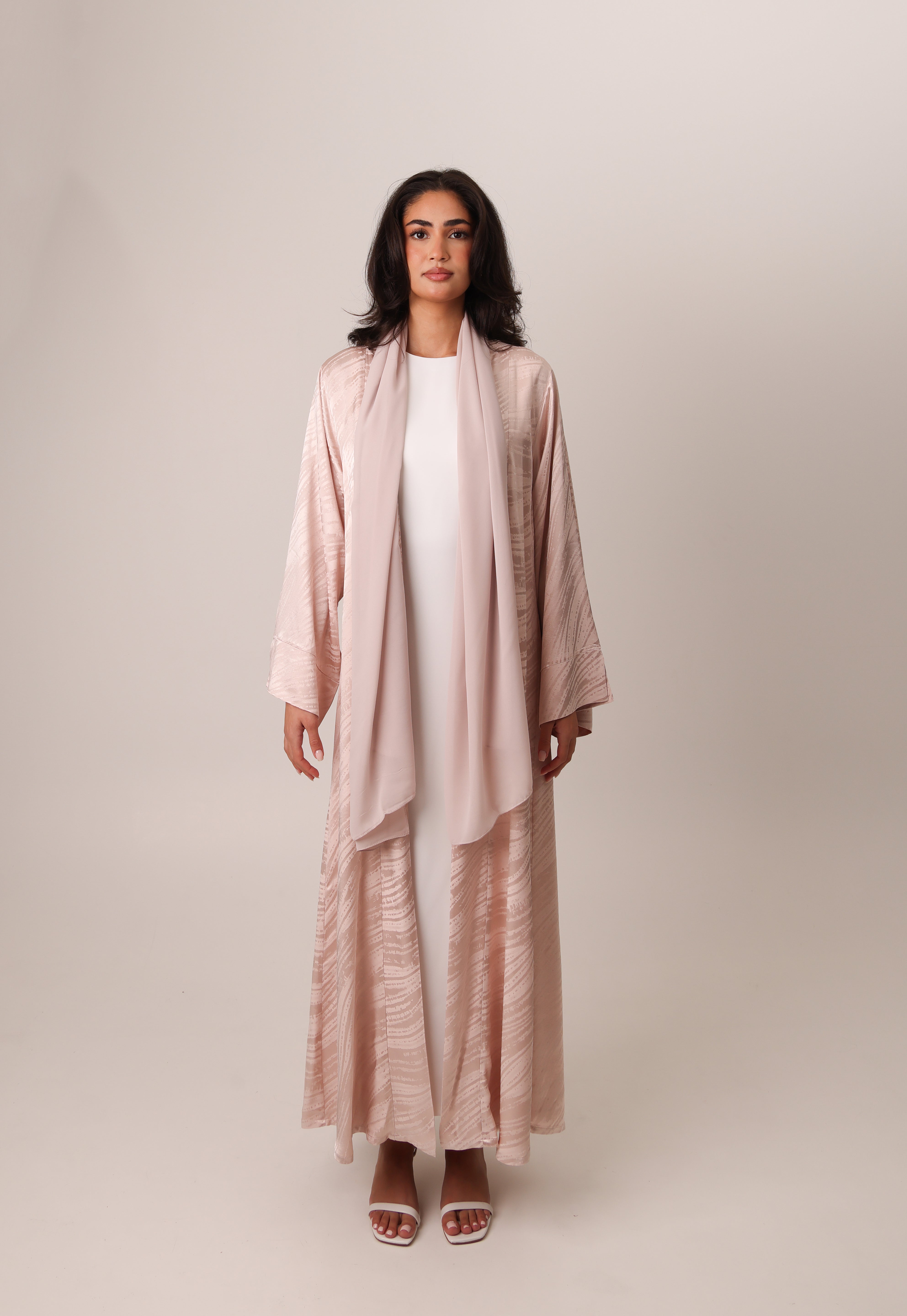 Open-Abaya-Jacquard-Silk-Scarf-Pink-Modest