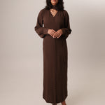 buttoned-crepe-kaftan-dress-brown-pencil-2