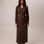 buttoned-crepe-kaftan-dress-brown-pencil