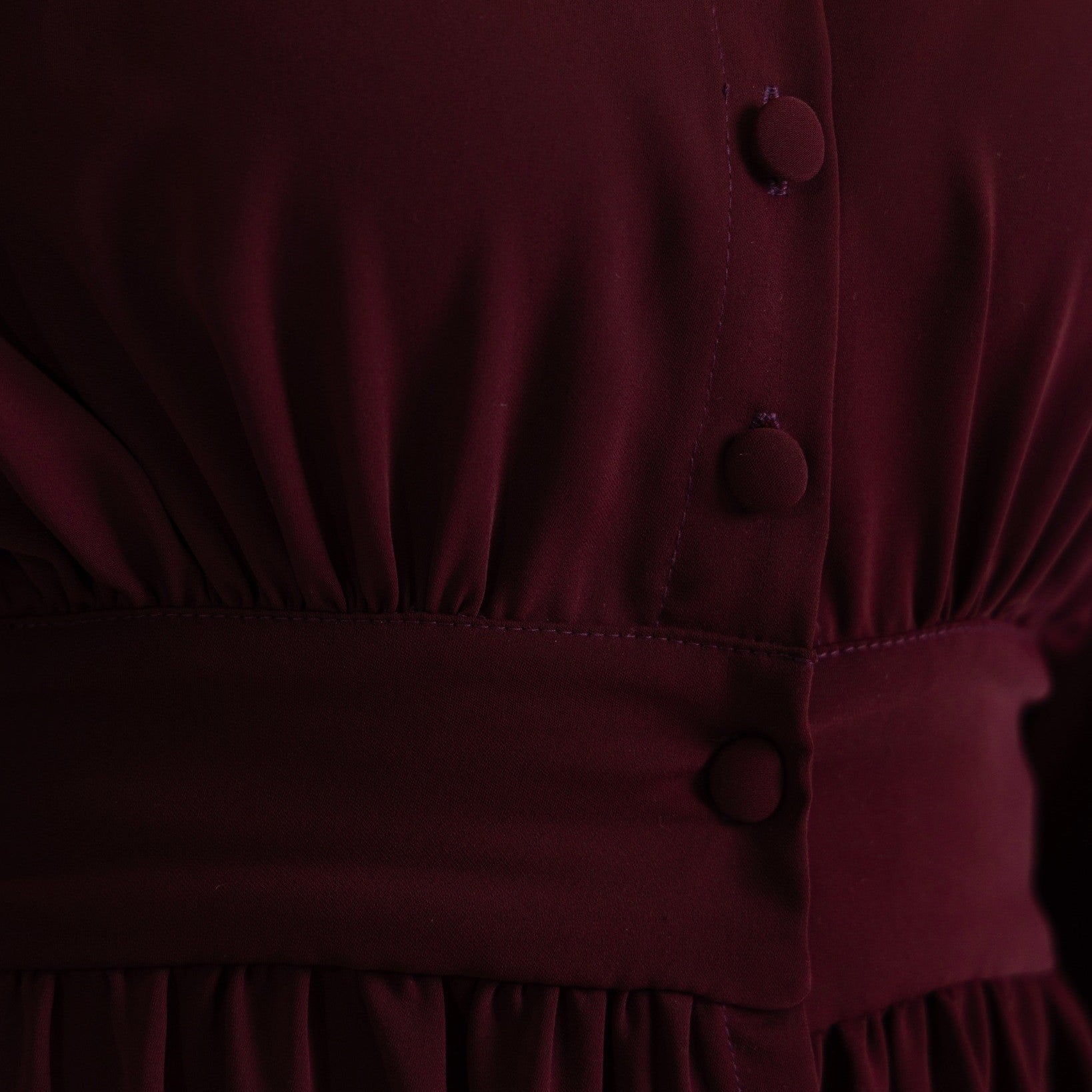 Daisy modest two-piece maxi set with soft flare sleeves in Deep Burgundy