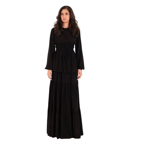 Lolita two-piece maxi set in Formal Black by Hazal Studios