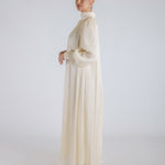 long-shiny-pearl-organza-modest-bubble-sleeve-waist-maxi-dress-beige-ivory