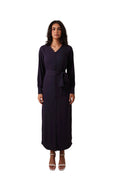 Purple Noura silky buttoned maxi dress – look 1